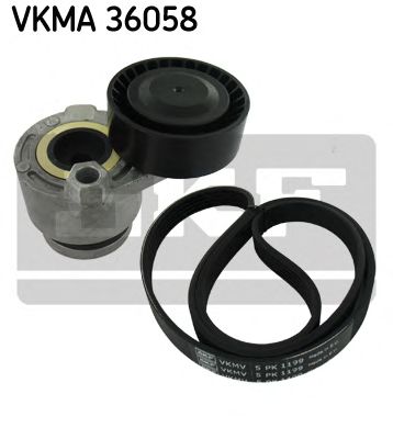 VKMA 36058 SKF Комплект поликлинових ременів (з роликами)1